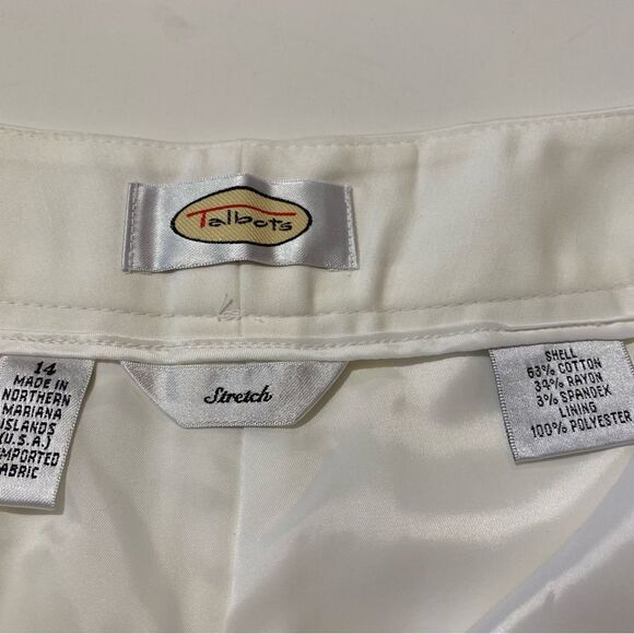 - Vintage Talbots White Straight Wide Leg Stetch Chino Pants Women's Size 14 - Picture 9 of 16